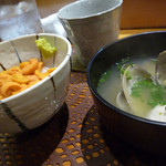 味浪漫 - ミニ雲丹丼＆鯏の味噌汁