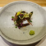 肉炭馨 和衷 - 夕〆アジの刺身