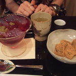 琥珀流しとわらびもちのセット