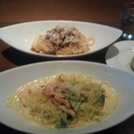 フェルマータ - 『キノコ挽き肉のボローゼ』と『ズワイガニとキャベツのクリームソース』のそれぞれハーフサイズ