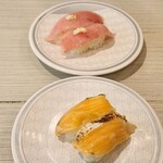 はま寿司 - びんちょう山わさび、焼きとろサーモン