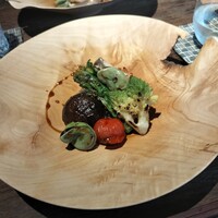 馳走 かねこ - ＊焼き物 　・佐島の太刀魚、ソラマメ、ロマネスコ、椎茸、蕪、トマト、菜の花 　　バルサミコ酢ソース