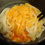 極浄うどん うだま - 2013.12釜玉＋ちくわ天トッピング