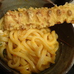 極浄うどん うだま - 2013.12釜玉＋ちくわ天トッピング