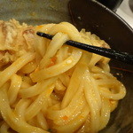 極浄うどん うだま - 2013.12釜玉＋ちくわ天トッピング