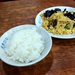 Kouka Hanten - きくらげと卵の炒め&ライス普通盛り