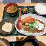 大坂おでん焼とん久 - 甘辛出汁のトマト肉豆腐膳　1200円