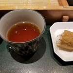 Echigo Hegisoba Kinaseya - そば湯でお稲荷さん。