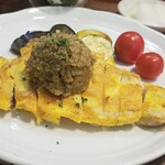 キッチン ブルー グローブ - 反対側から、大きなロースピカタです