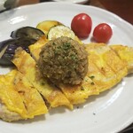 キッチン ブルー グローブ - 豚ロースピカタのアップ