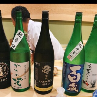 お寿司と相性の良いお飲み物を厳選◆日本酒は15種類ほどご用意