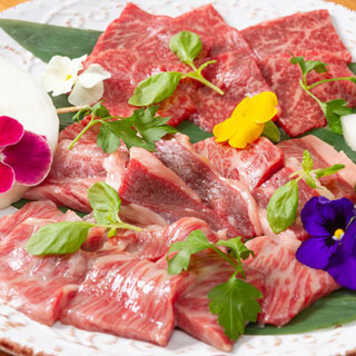 [Luxury] Enjoy carefully selected Kuroge Wagyu beef Yakiniku (Grilled meat) and Kobe beef Oobanyaki shabu