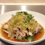 pork shabu-shabu shabu with green onion ponzu sauce