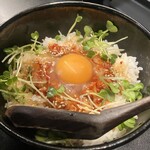 Yakiniku Kabachi - チャンジャめし卵のせ接写