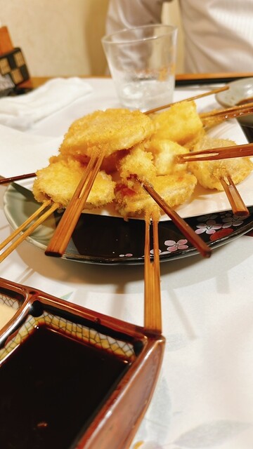 Katsuyoshi - Shibushi/Kushi-age (Deep-fried skewers) | Tabelog