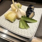 もんじゃ・鉄板焼き いろは歌 - 自家製 ぬか漬けお新香