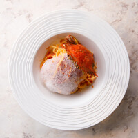 Tomato cream with blue crab