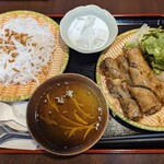 HA NOI PHO - 揚げはるまきビーフンつけ麺セット¥1250-