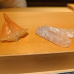 鮨 はしもと - アオヤギとヒラメ