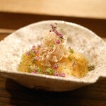 虎白 - 「冷物」虎河豚の身と出汁漬け生白子