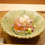 虎白 - 「冷物」神戸牛、蓴菜、橙ジュレ
