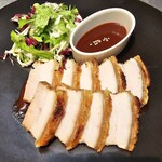 Crispy grilled pork belly with skin ~Gochujang sauce~