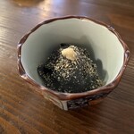 Obanshaku Mugi - ●お通し(黒胡麻豆腐)　