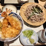 尾張蕎麦と天丼 徳川忠兵衛 - 金鯱セット　天丼とざる蕎麦