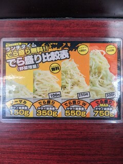 h Keishou Appare - 店舗にも依るがこちらの野菜マシは別料金だ。