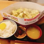 Takechan Tei - 辛みそ鉄板1.5枚 小めし 味噌汁