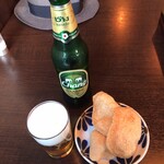 タイキッチン ジャイディー - 「お通し」（200圓）
「チャーンビール」（600圓）。