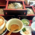 Sagami - おすすめランチ　ざる蕎麦3段+ミニかき揚げ丼