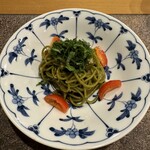 歩路庵 - 茶蕎麦の冷製ペペロンチーノ