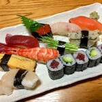 Sushinotaishiyou - 日替わり特盛にぎり 1,720円