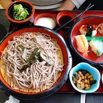 めん処 きりしま茶屋 - にぎり寿司十割ざるセット