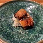 根津 焼鳥 照隅 - もも肉の山椒漬け ぬか漬け大根おろし添え