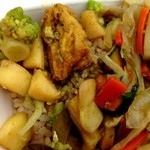 アジアンランチ - 【ベトナム】ロマネスコとイカと厚揚げのライムリーフ炒め