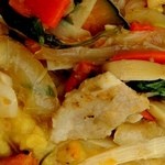 アジアンランチ - 【ラオス】の豚バラとヤナンハーブに浸した竹の子と発酵魚の炒め物=ゲーン・プラ・ノーマイ』