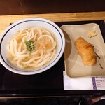 姫路の製麺所 まる輝うどん - かけうどん(普通)といなり寿司