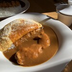 cafe de curry Kojika - チキンカレー並盛　中辛　チーズオムレツ（トッピング）　¥1350税別