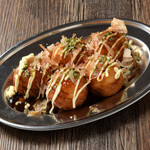 Fried Takoyaki with classic sauce