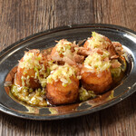 fried Takoyaki with green onion salt