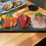 はなこま - 朝どれ鮮魚のお造り3点盛り合わせ