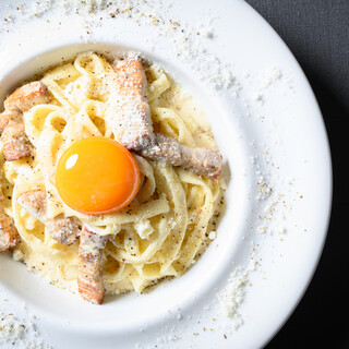 Homemade fettuccine made from 100% Minori Hokkaido wheat