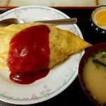 城南食堂 - オムライス（味噌汁つき）　1