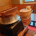 都わすれ - 朝食　かまどのご飯と湯豆腐