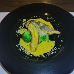 志喜亭 - スズキのポワレ　雲丹のソース　美味しかったです!