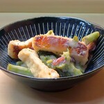 家庭料理 小川 - おあげさんとアスパラの酢みそ