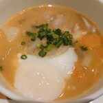 Nanazugurinthinambashithiten - 写真追加：豆腐とキムチのピリ辛豚汁1,050円＋温泉卵トッピング150円✨