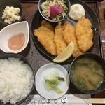 よしば - 料理写真:牡蠣フライ定食1,100円 牡蠣が小さいからと1個増やしてくれるのも優しいですね♪ 丁寧に作られた料理でした^_^